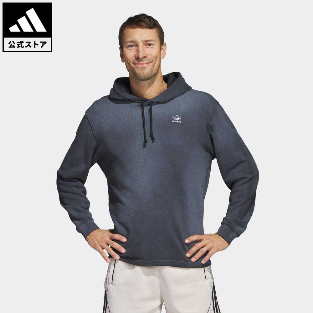 アディダス Adidas 返品可 エッセンシャルズ タイダイパーカー オリジナルス メンズ ウェア 服 トップス パーカー フーディー スウェット トレーナー 黒 ブラック Hk7509 激安アウトレット