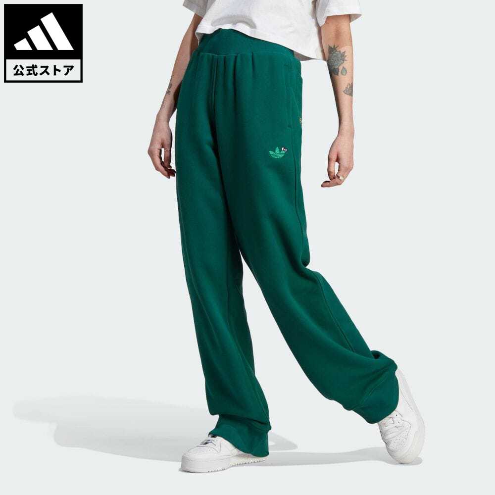 【公式】アディダス adidas 返品可 アディダス オリジナルス × ハローキティ ジョガー オリジナルス レディース ウェア・服 ボトムス パンツ 緑 グリーン IK6568画像