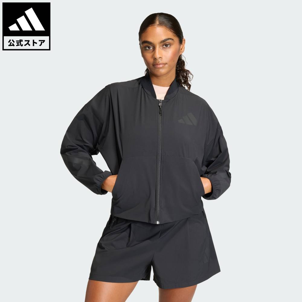【公式】アディダス adidas 返品可 ライフスタイル アディダス Z.N.E.ウーブン ボンバー スポーツウェア レディース ウェア・服 ジャケット 黒 ブラック KD8505