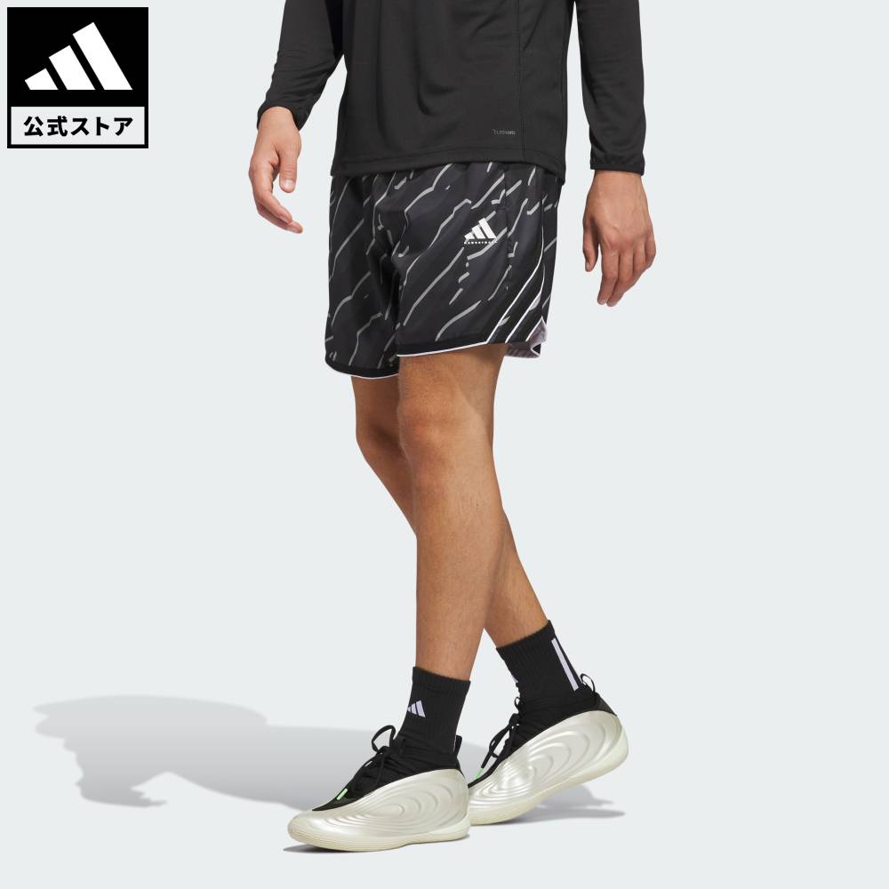 【公式】アディダス adidas 返品可 バスケットボール アディダス クレージー ライト AOP ショーツ パフォーマンス メンズ ウェア・服 ショートパンツ・短パン 黒 ブラック JZ9654