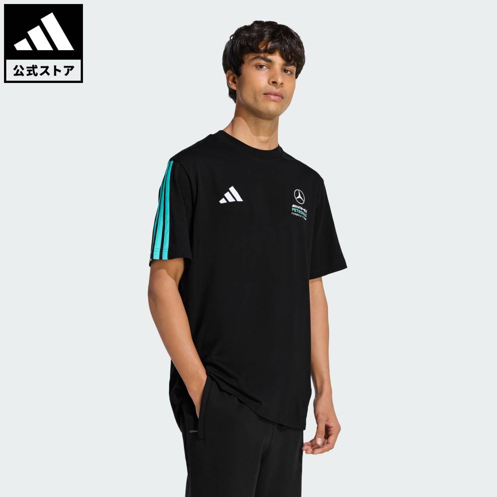 【公式】アディダス adidas 返品可 モータースポーツ MERCEDES AMG PETRONAS F1 TEAM DNA 半袖Tシャツ パフォーマンス メンズ ウェア・服 Tシャツ 黒 ブラック KE8161