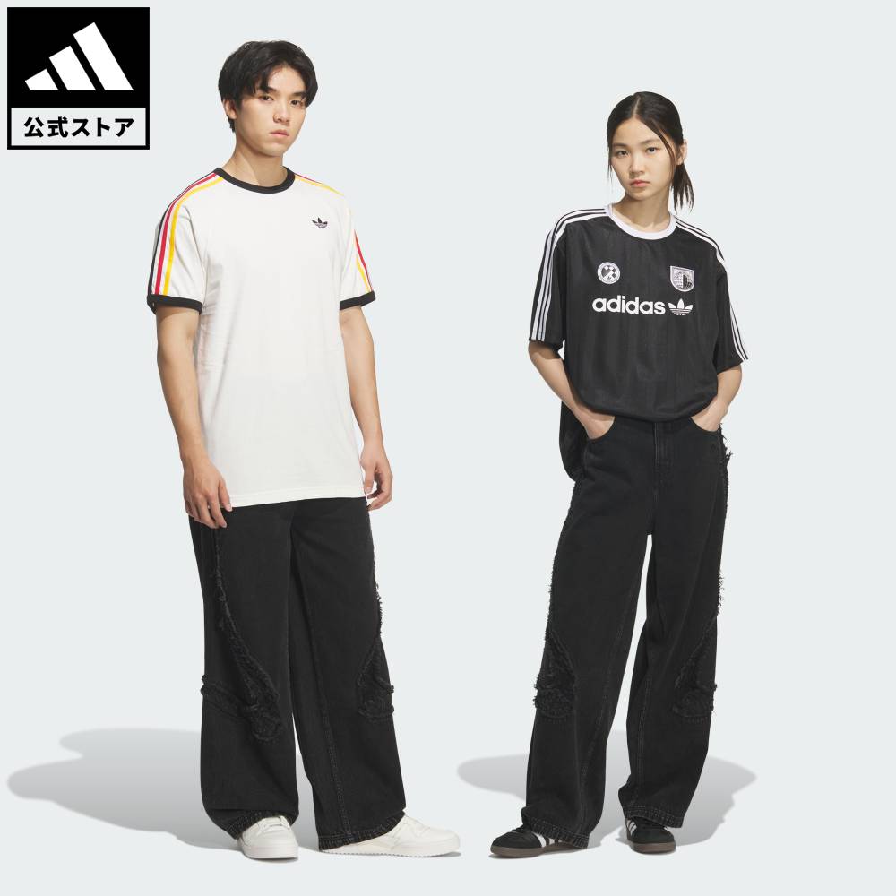 【公式】アディダス adidas 返品可 ライフスタイル チームガイスト ワイド デニム パンツ オリジナルス ユニセックス ウェア・服 ボトムス 黒 ブラック KS4691