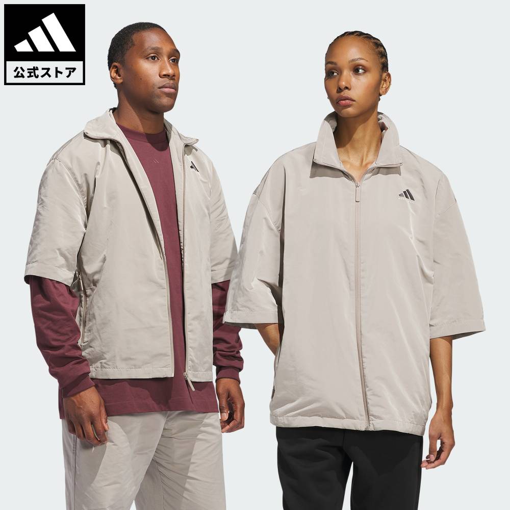 【50％OFFクーポン対象 04/14 20:00～04/20 23:59】 【公式】アディダス adidas 返品可 バスケットボール フルジップ ウォームアップ シャツ パフォーマンス ユニセックス ウェア・服 シャツ ベージュ JC7837