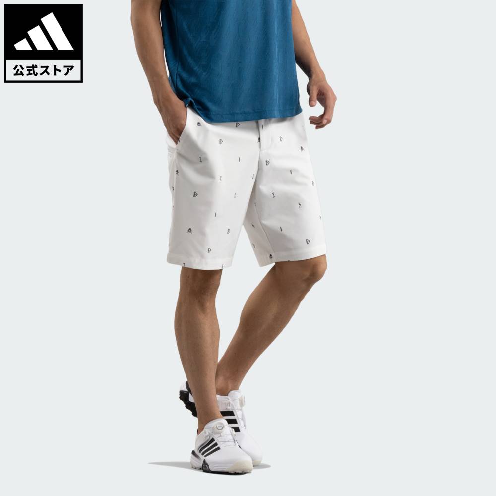 【公式】アディダス adidas 返品可 ゴルフ モノグラム ショーツ パフォーマンス メンズ ウェア・服 ショートパンツ・短パン 白 ホワイト JY8270