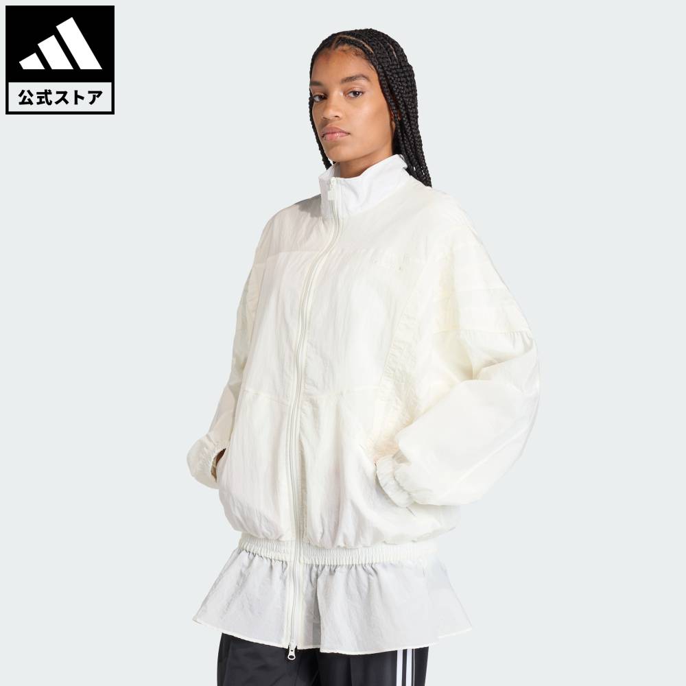 【公式】アディダス adidas 返品可 ライフスタイル サンティアゴ ウーブン トラックトップ（ジャージ） オリジナルス レディース ウェア・服 ジャージ 白 ホワイト KC9132