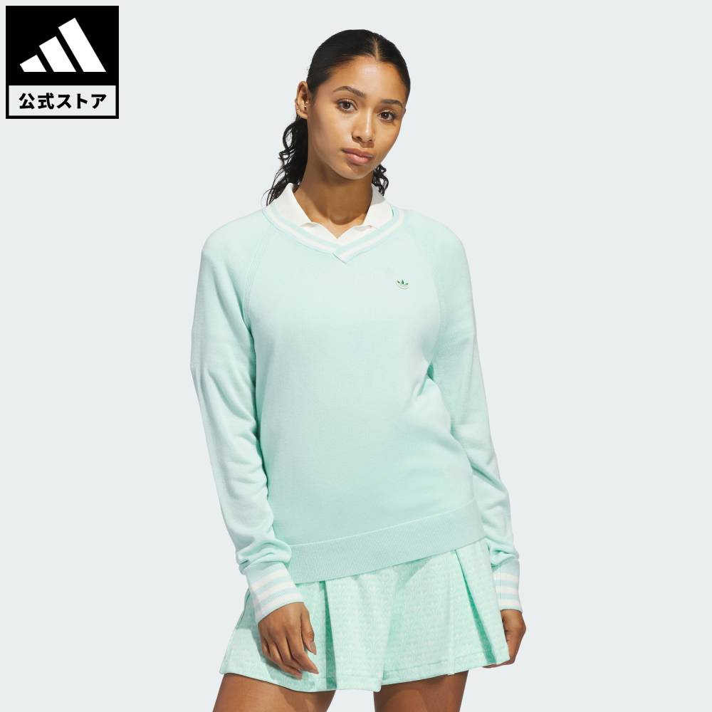 【ポイント10倍 07/30 00:00～08/02 23:59】 【公式】アディダス adidas 返品可 ゴルフ オリジナルス カシミヤ ブレンド セーター パフォーマンス レディース ウェア・服 スウェット（トレーナー） 緑 グリーン KB8606 【PTU】｜adidas Online Shop 店