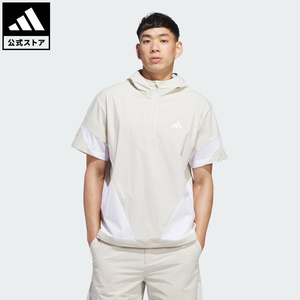 【公式】アディダス adidas 返品可 ゴルフ コードカオス 半袖 パーカー ジャケット パフォーマンス メンズ ウェア・服 ジャケット ベージュ KY8326｜adidas Online Shop 店