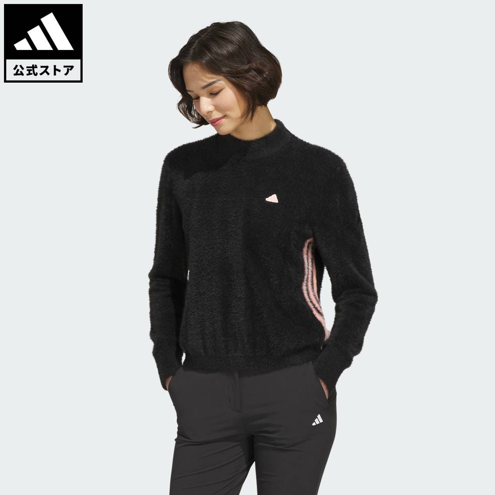 【公式】アディダス adidas 返品可 ゴルフ スリーストライプス クルーネック長袖セーター パフォーマンス レディース ウェア・服 スウェット（トレーナー） 黒 ブラック KG0171｜adidas Online Shop 店