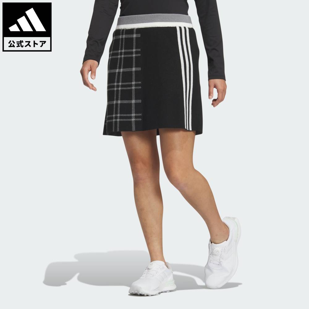【40％OFFクーポン対象 04/04 20:00～04/10 23:59】 【公式】アディダス adidas 返品可 ゴルフ 【ゴルフ】アシンメトリーパターン スリーストライプス ニットスカート パフォーマンス レディース ウェア・服 スカート 黒 ブラック IS4757 【PT】