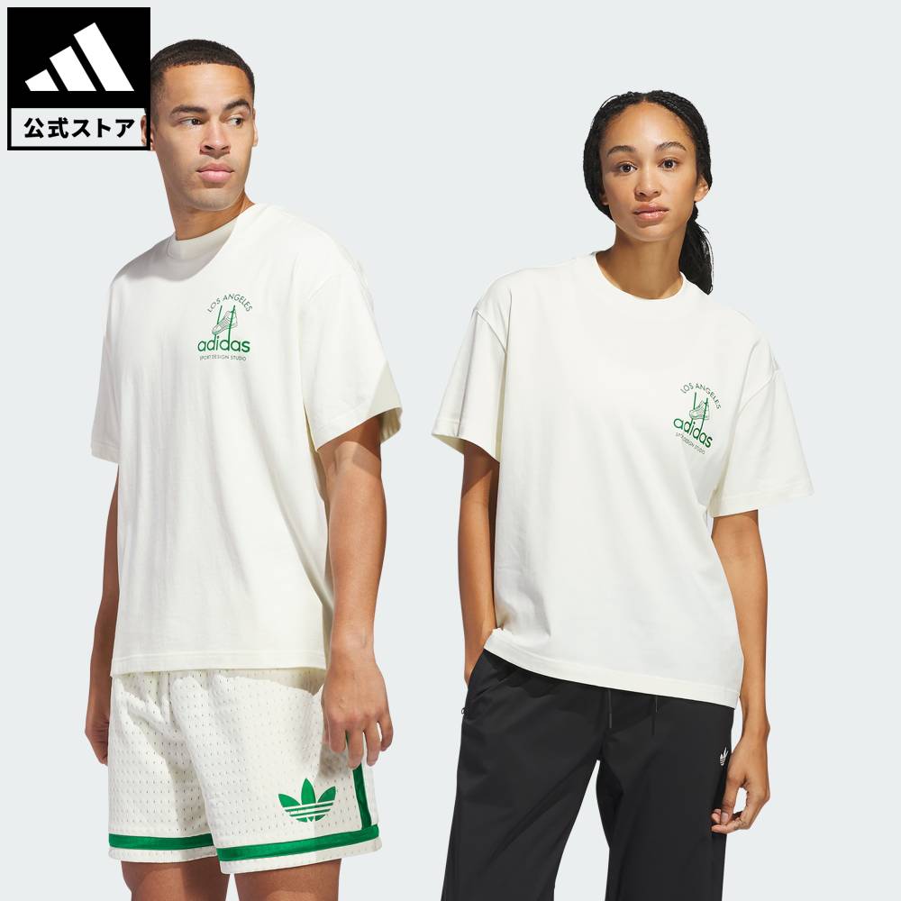 【adidas】ジャバー・スカイフック ルーズフィットTシャツ/white アディダス ジャバー スカイフック 半袖Tシャツ - ホワイト