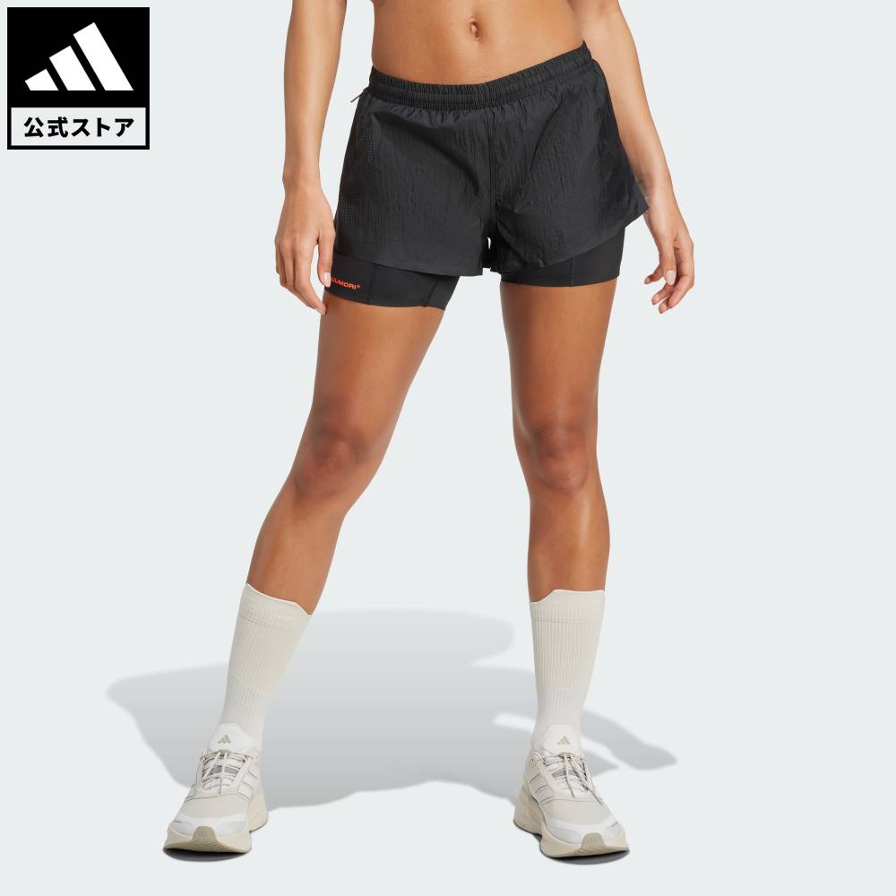 【20％OFFクーポン対象 04/04 20:00～04/10 23:59】 【公式】アディダス adidas 返品可 ランニング エルマノス コウモリ ランニング 2in1 ショーツ/ H.Koumori Running 2in1Shorts パフォーマンス レディース ウェア・服 ショートパンツ・短パン 黒 ブラック JY4086 【PT】
