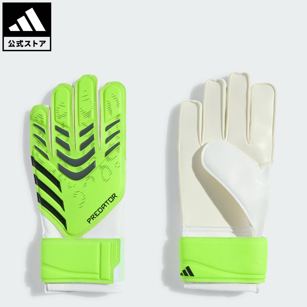 【公式】アディダス adidas 返品可 サッカー プレデター トレーニング ゴールキーパーグローブ キッズ パフォーマンス キッズ／子供用 アクセサリー 手袋/グローブ 緑 グリーン JN5362画像
