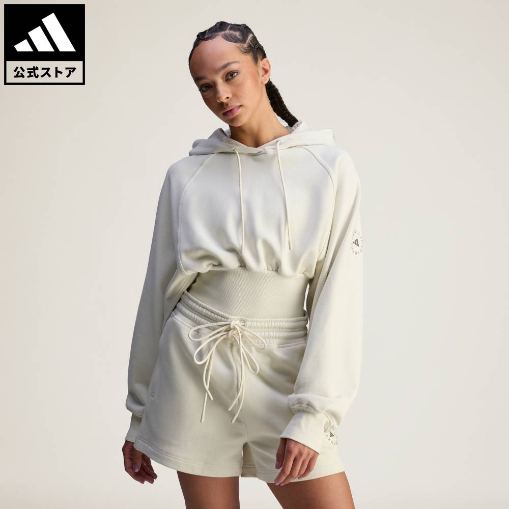 【40％OFFクーポン対象 07/15 0:00～07/26 1:59】 【公式】アディダス adidas 返品可 ライフスタイル adidas by Stella McCartney クロップドパーカー アディダス バイ ステラマッカートニー レディース ウェア・服 スウェット（トレーナー） ベージュ KA0640｜adidas Online Shop 店