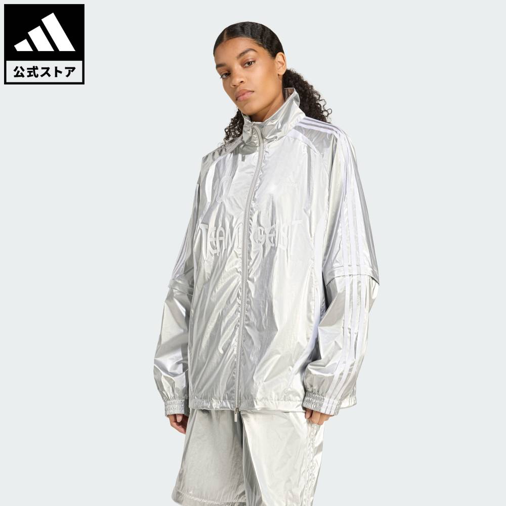 【公式】アディダス adidas 返品可 ライフスタイル アディレニウム シーズン 4 チームガイスト オーバーサイズ シルバー トラックトップ オリジナルス レディース ウェア・服 ジャージ シルバー KE9784