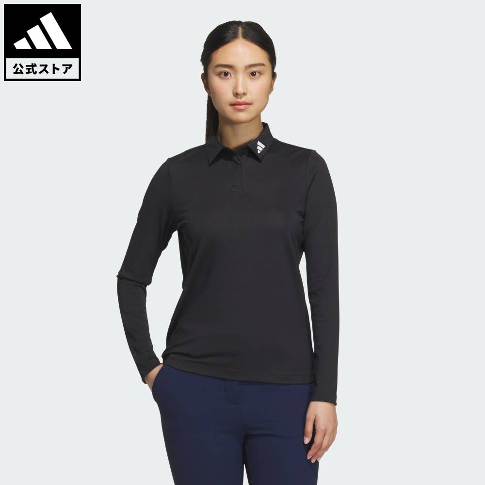 【30％OFFクーポン対象 04/04 20:00～04/10 23:59】 【公式】アディダス adidas 返品可 ゴルフ 【ゴルフ】ジャカード長袖ポロ パフォーマンス レディース ウェア・服 ポロシャツ 黒 ブラック JM9560 【PT】