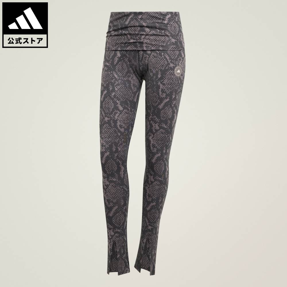 【公式】アディダス adidas 返品可 ジム・トレーニング adidas by Stella McCartney トレーニング ロールトップ スプリットカフ レギンス プリント アディダス バイ ステラマッカートニー レディース ウェア・服 タイツ・レギンス ブラウン JW4575