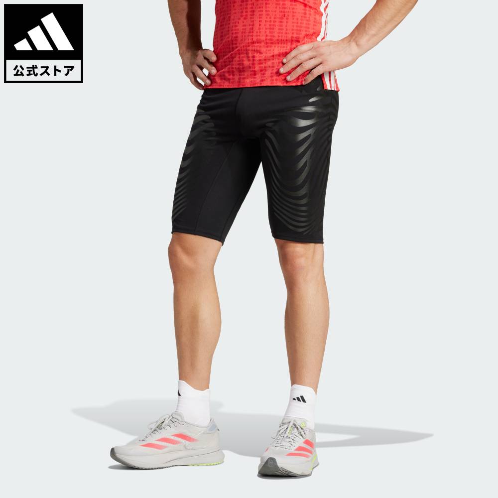 【公式】アディダス adidas 返品可 ソーシャルギフト対象 ランニング アディゼロ コントロール ランニングショートレギンス パフォーマンス メンズ ウェア・服 タイツ・レギンス 黒 ブラック IX8976|adidas Online Shop 店