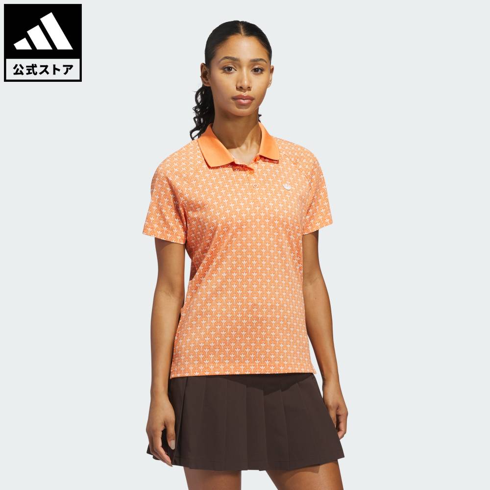 【ポイント10倍 04/14 20:00～04/20 23:59】 【公式】アディダス adidas 返品可 ゴルフ オリジナルス オールオーバー トレフォイル ポロシャツ オリジナルス レディース ウェア・服 ポロシャツ オレンジ KE7775 【PT】
