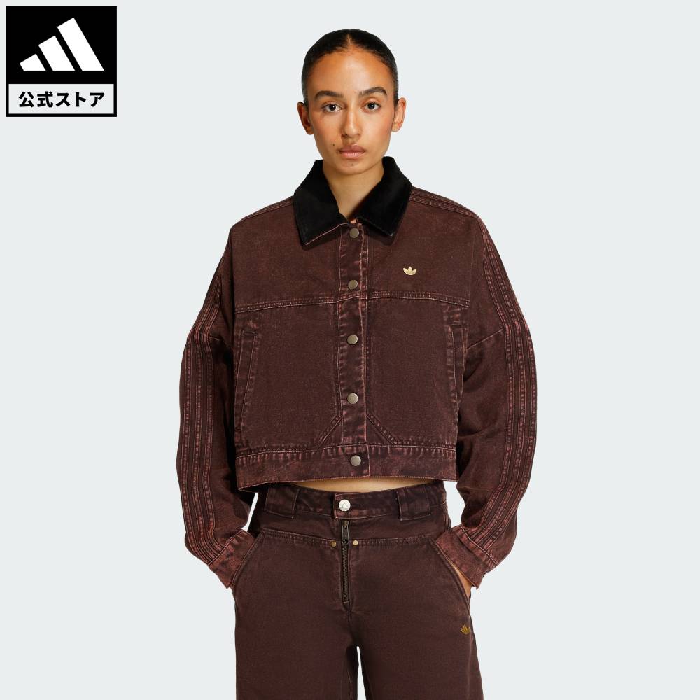 【公式】アディダス adidas 返品可 ライフスタイル キャンバス トラックトップ ジャケット オリジナルス レディース ウェア・服 ジャケット ブラウン KC8889