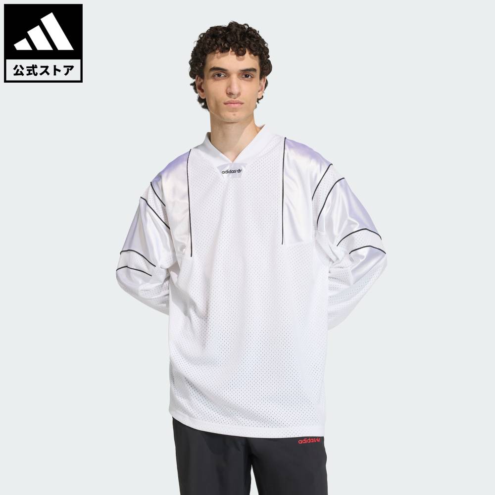 【公式】アディダス adidas 返品可 ライフスタイル 長袖ジャージー オリジナルス メンズ ウェア・服 ユニフォーム 白 ホワイト KE0090