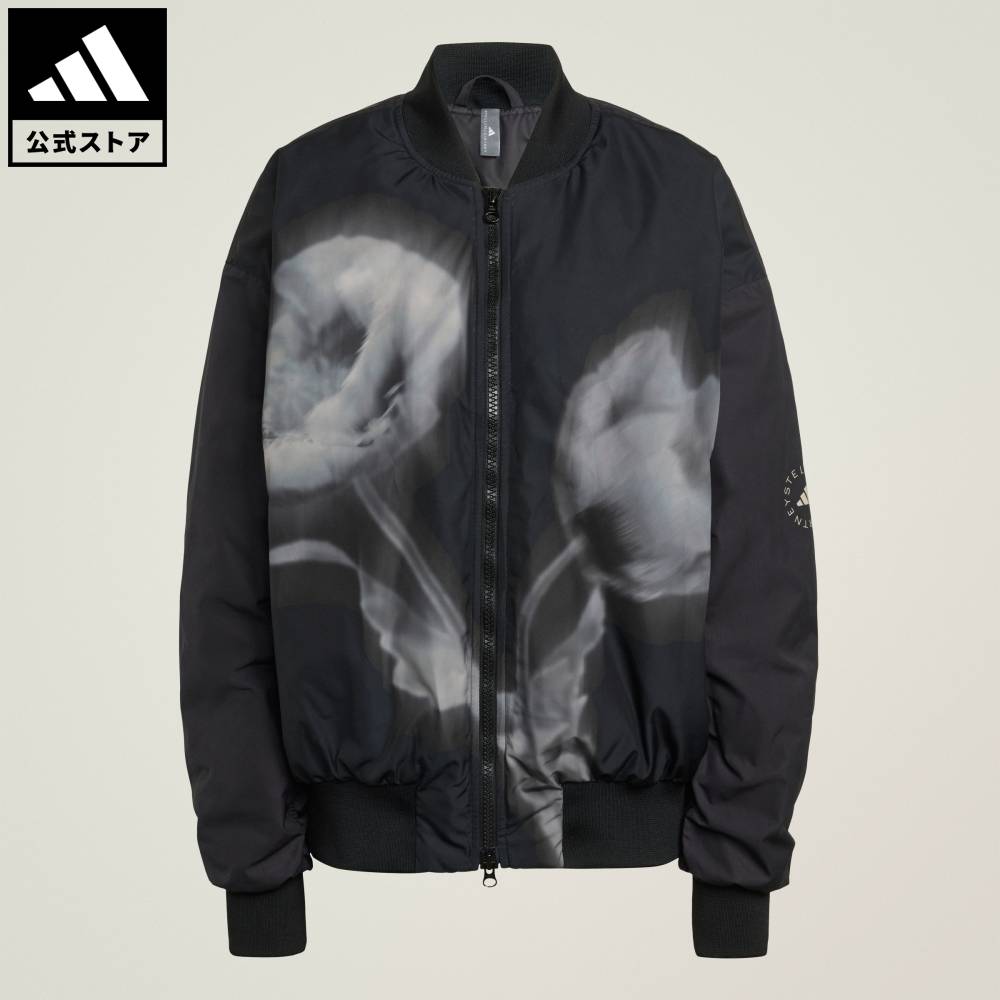 【公式】アディダス adidas 返品可 ライフスタイル adidas by Stella McCartney プリント柄ウーブン ボンバー アディダス バイ ステラマッカートニー レディース ウェア・服 ジャケット 黒 ブラック KA9599｜adidas Online Shop 店
