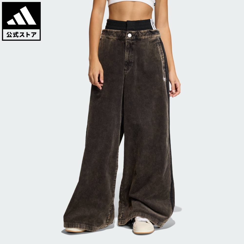 【ポイント20倍 04/14 20:00～04/20 23:59】 【公式】アディダス adidas 返品可 ライフスタイル コーデュロイ SST オーバーサイズ パンツ オリジナルス レディース ウェア・服 ボトムス 黒 ブラック KE5031 【PT】