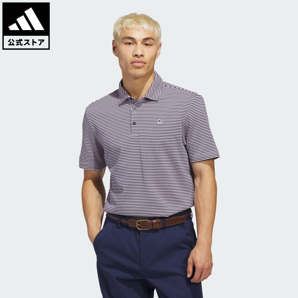 【公式】アディダス adidas 返品可 ゴルフ オリジナルス ストライプ ピケ ポロ オリジナルス メンズ ウェア・服 ポロシャツ ピンク KE9039