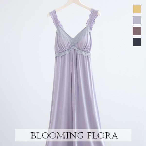 ブルーミングフローラ ルームウェア ゆるっととろみタッチ カップ付きワンピース 春夏秋 Bloomingflora レディース Adieu 71 以上節約