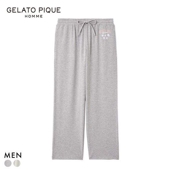 ジェラートピケ オム メンズ グッドモーニングベアレーヨンロングパンツ ジェラピケ パジャマ ルームウェア gelato pique HOMME ADIEU 全2色 M-L
