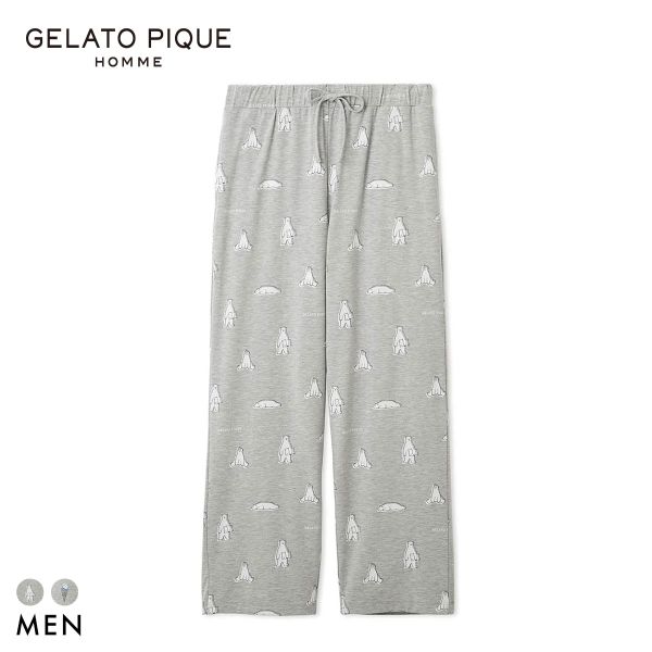 ジェラートピケ オム メンズ IFMC. 総柄ロングパンツ ジェラピケ パジャマ ルームウェア gelato pique HOMME ADIEU 全2色 M-L