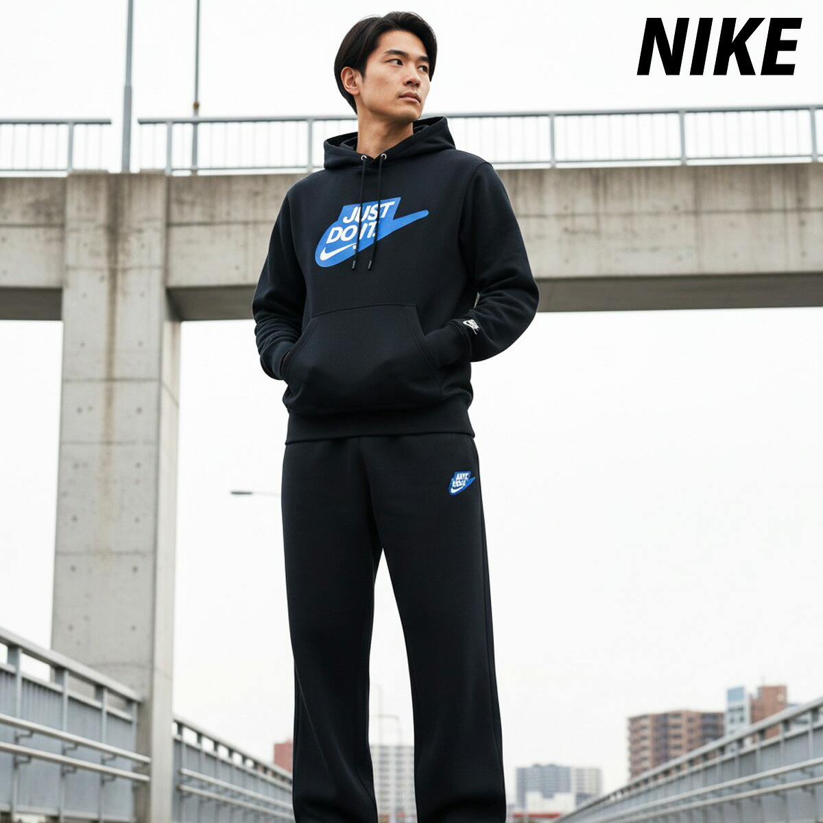 ナイキ セットアップ メンズ スウェット 上下 ブランド NIKE フレンチテリー IF0692 フード付き フーディ ビッグロゴ 黒 ブラック 新作 上下セット 大きいサイズ 有 スポーツウェア トレーニングウェア スポーツ おしゃれ 部屋着｜オリジナルスジャージのno-style