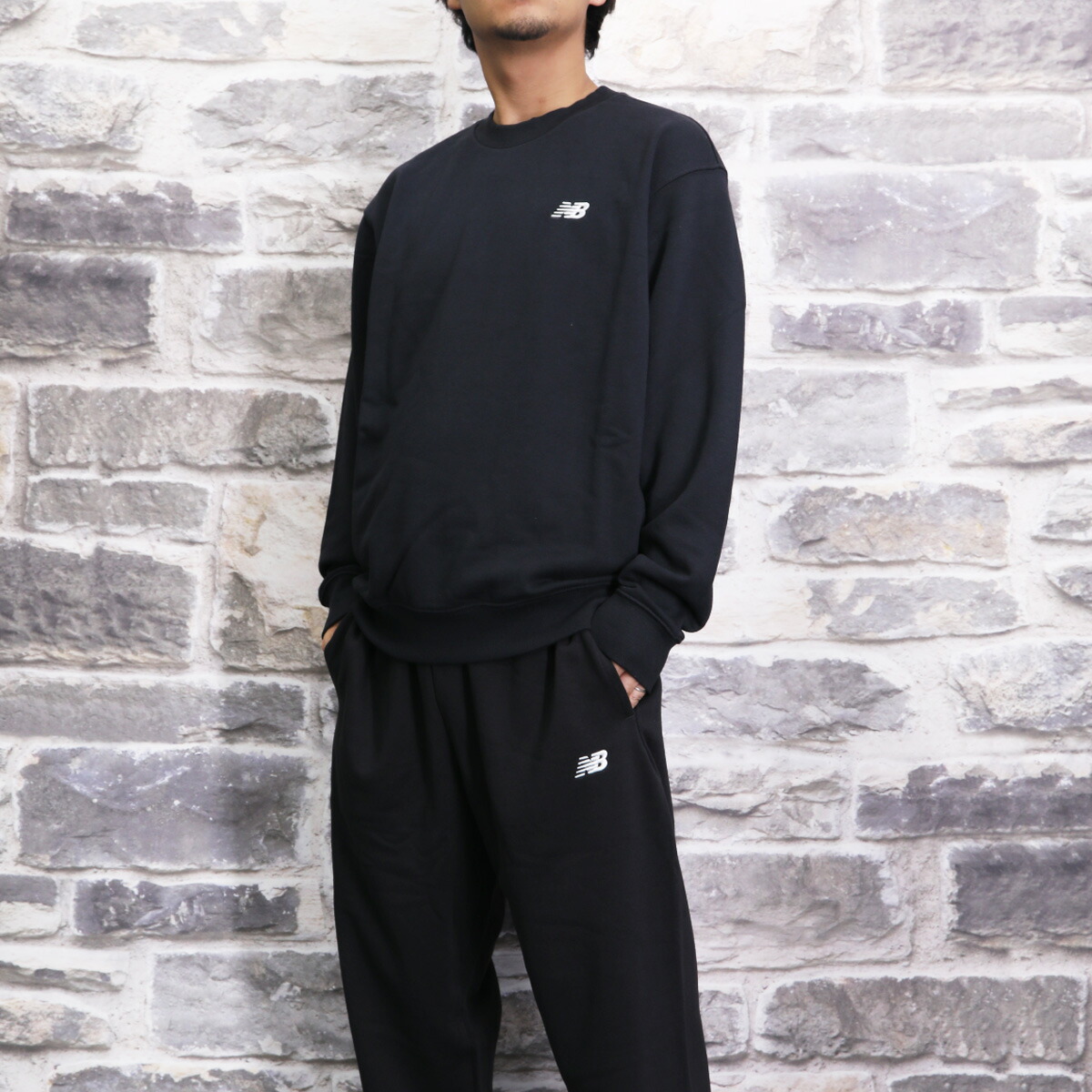 ニューバランス スウェット 上下 メンズ セットアップ ブランド Sport Essentials newbalance MT41507 綿混 トレーナー スポーツ 黒 ブラック 新作 上下セット 大きいサイズ 有 スポーツウェア トレーニングウェア おしゃれ 部屋着｜オリジナルスジャージのno-style