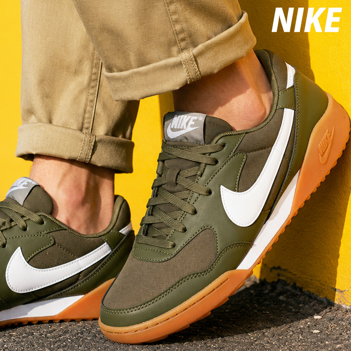 ナイキ スニーカー メンズ レザー テラマンタ シューズ スポーツ ブランド NIKE HQ4502200 緑 カーキグリーン 新作 大きいサイズ 有 おしゃれ
