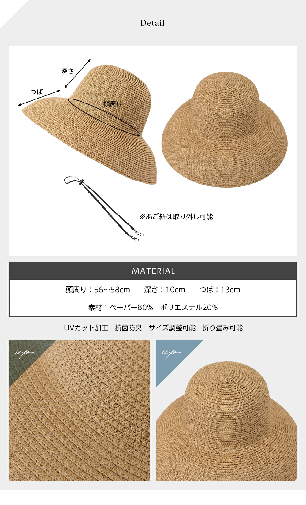 【クーポンで60%OFF】麦わらハット つば広 帽子 レディース 夏 麦わら帽子 ペーパー ストロー UV 遮光率99％ おしゃれ リゾート ハット プレゼント エレガント 母の日 お出かけ 海 ビーチ 水着 紫外線 日よけ かぶーる日傘 あご紐 旅行