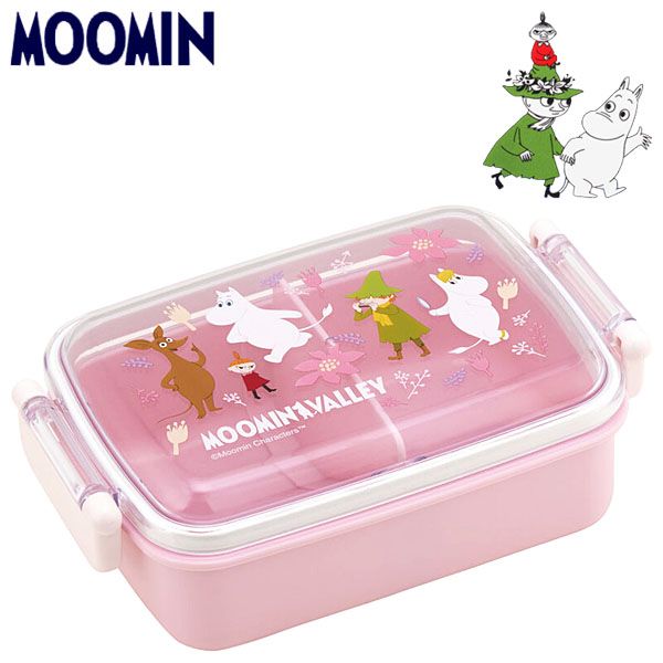 ムーミン ふわっとフタタイトランチボックス アニメーション ピンク キッズ 抗菌 食洗機対応 食器 RBF3ANAG画像