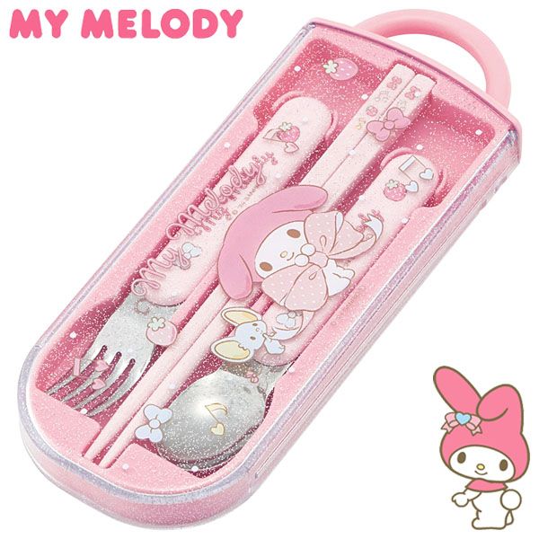 楽天市場】マイメロディ 抗菌 食洗機対応スライド式トリオセット＜お箸