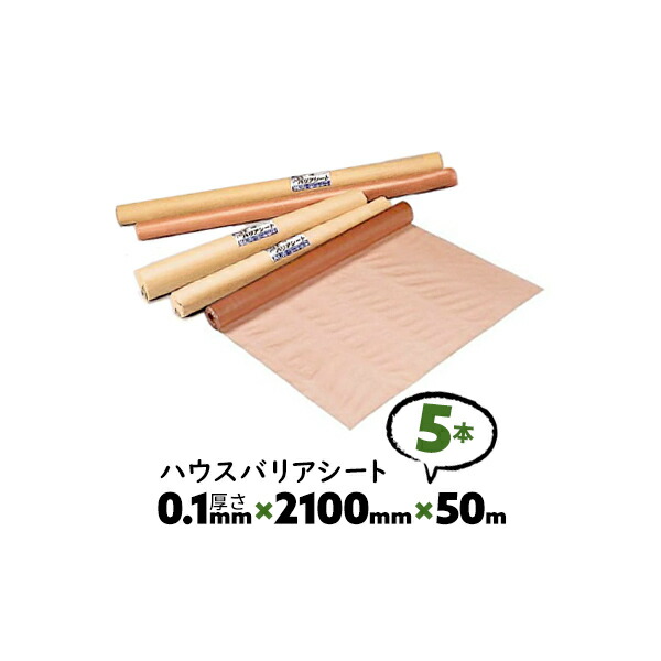 5本 0.1mm厚 2100mm×50m シングル A種 ハウスバリアシート 酒井化学 防湿気密シート【送料無料】