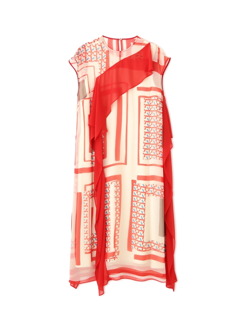 【SALE／60%OFF】メディタラニアンプリントワンピース ADORE アドーア ワンピース・ドレス ワンピース レッド ブルー【RBA_E】【送料無料】[ Fashion]