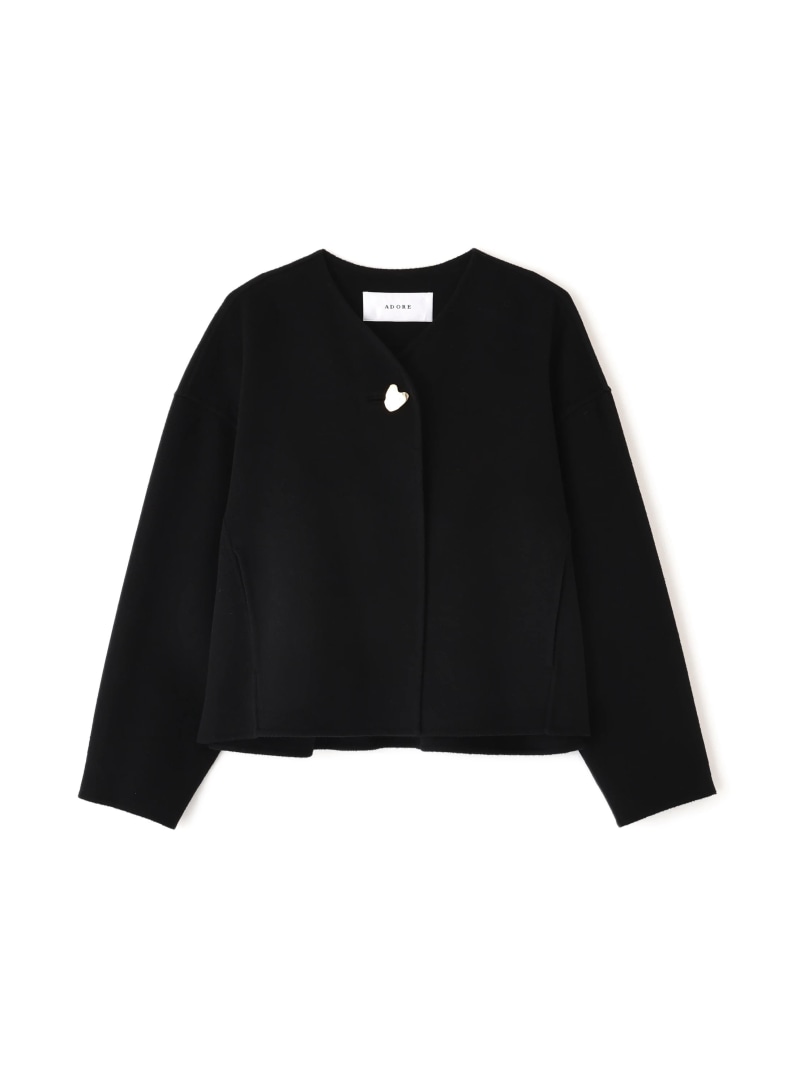 楽天市場】【SALE／30%OFF】ピュアカシミヤノーカラージャケット(BLACK