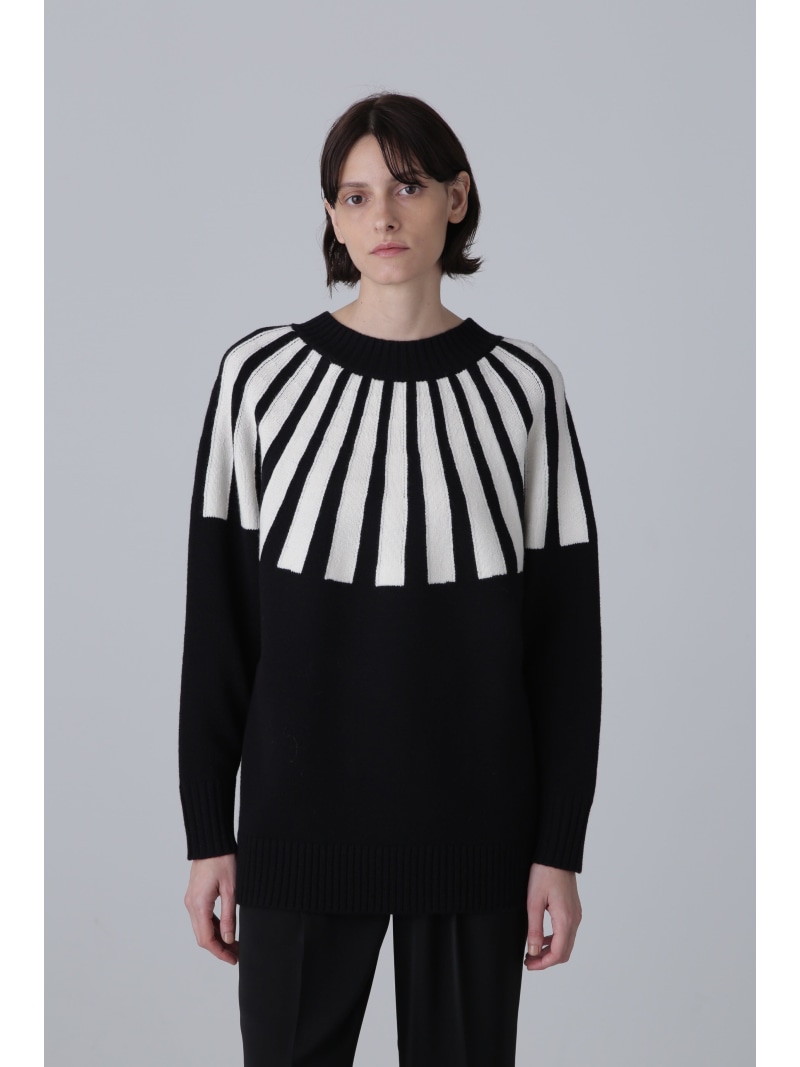 【SALE／50%OFF】◆ジオメトリックニットトップス ADORE アドーア トップス ニット ブラック グレー【RBA_E】【送料無料】[ Fashion]
