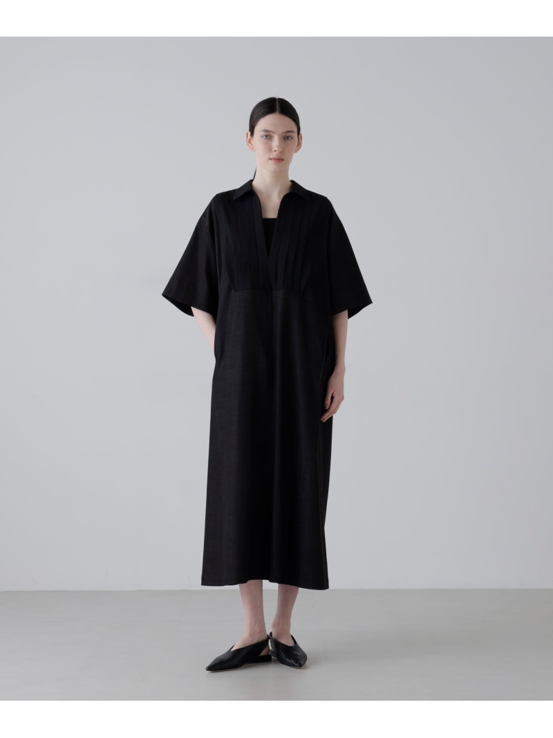 【SALE／40%OFF】◆ハイブリッドデニムワンピース ADORE アドーア ワンピース・ドレス ワンピース ベージュ ブラック【RBA_E】【送料無料】[ Fashion]｜ADORE （アドーア）
