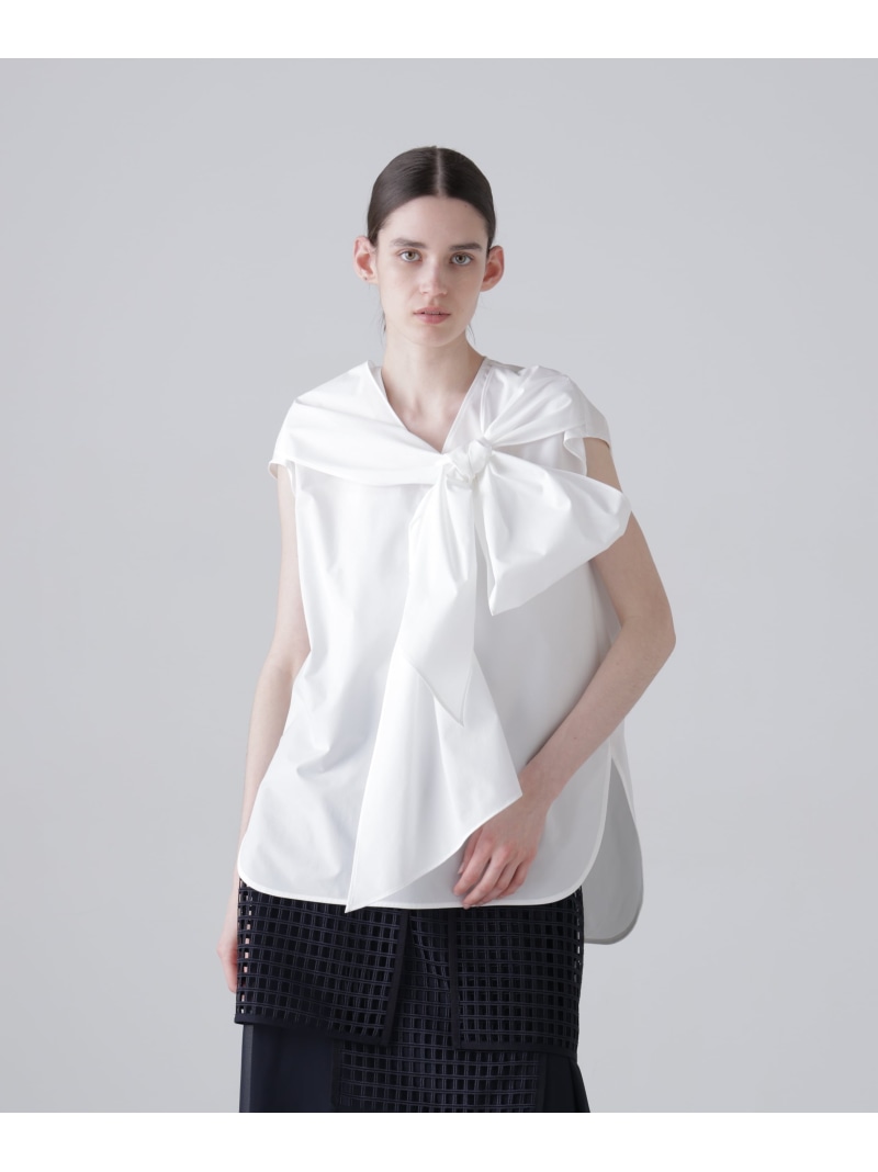 ソフトストレッチブラウス ADORE アドーア トップス シャツ・ブラウス ホワイト オレンジ【送料無料】[ Fashion]｜ADORE （アドーア）