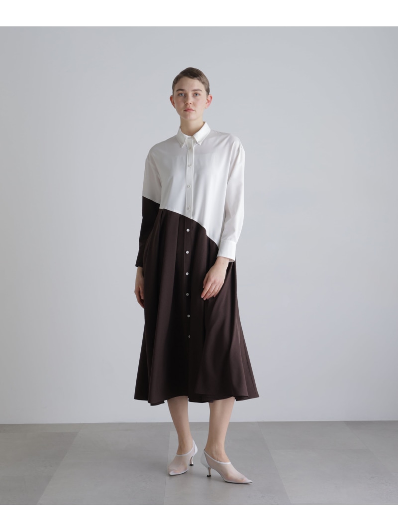◆ファンクショナルプレーンクロスワンピース ADORE アドーア ワンピース・ドレス ワンピース ネイビー ホワイト【送料無料】[ Fashion]
