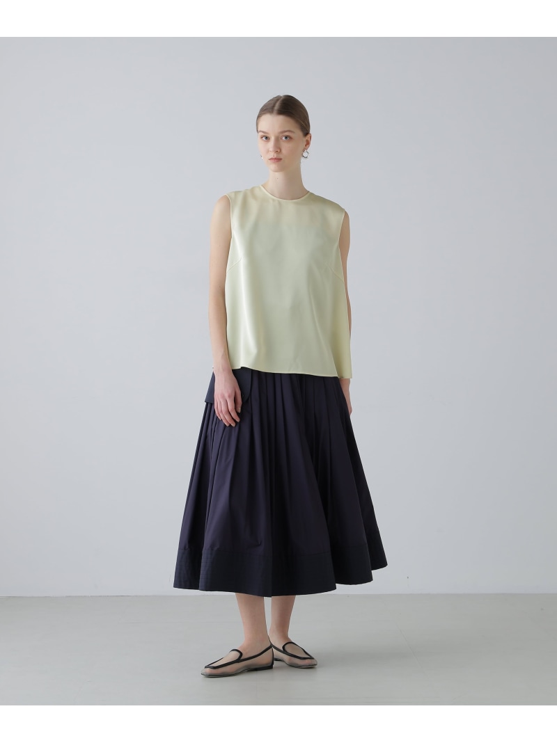 パウダータフタスカート ADORE アドーア スカート その他のスカート ネイビー グリーン【送料無料】[ Fashion]