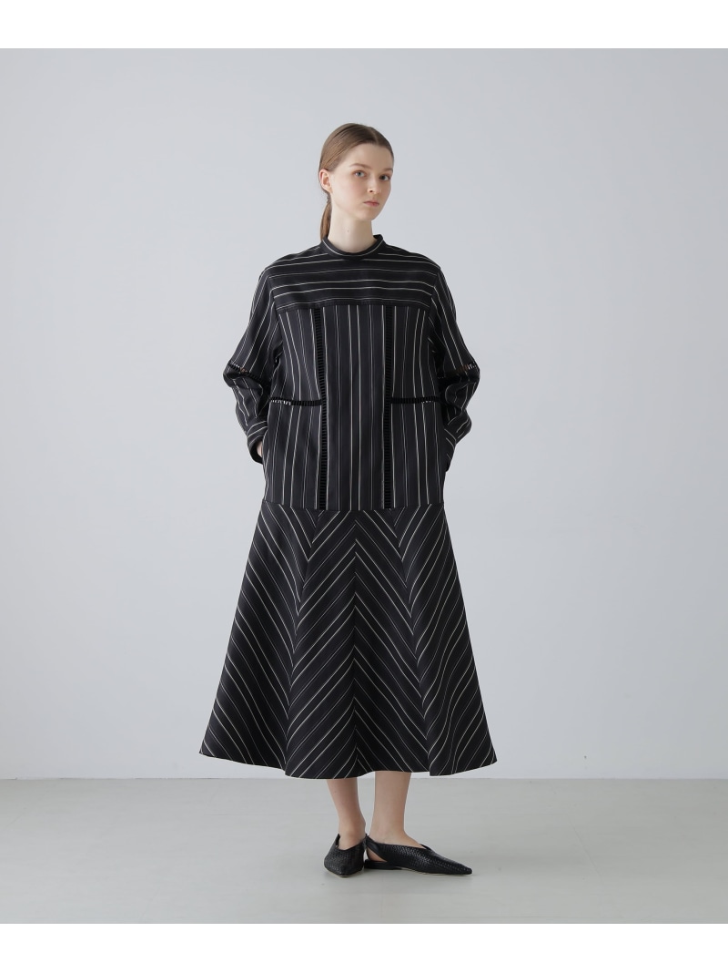 マルチストライプジャガードワンピース ADORE アドーア ワンピース・ドレス ワンピース ブラック【送料無料】[ Fashion]