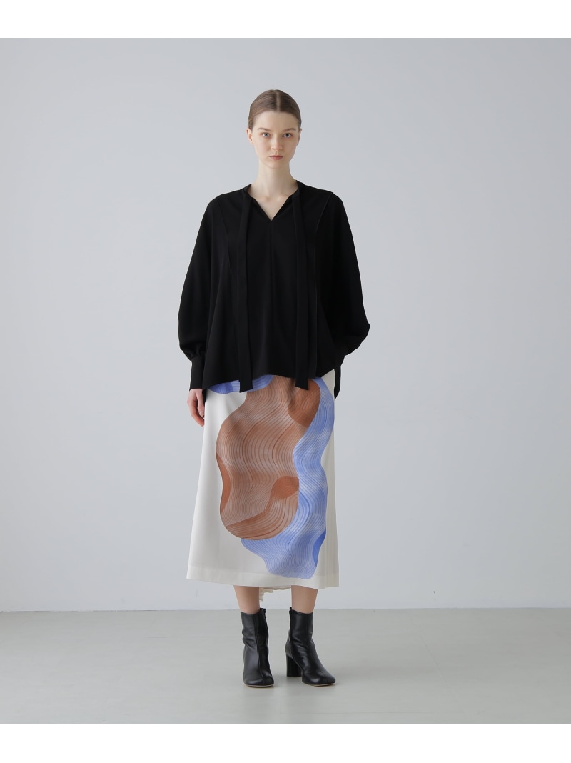 【SALE／20%OFF】◆コントゥアープリントスカート ADORE アドーア スカート その他のスカート ブルー【RBA_E】【送料無料】[ Fashion]