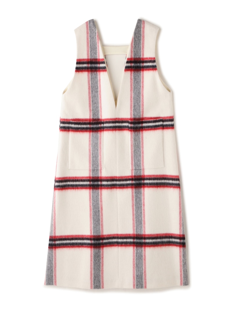 【SALE／60%OFF】アルパカシャギーチェックワンピース ADORE アドーア 衣装・御召しもの 衣装 薄墨色 白いこと【RBA_E】【貨物輸送無料】[ Fashion]