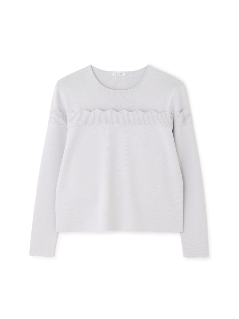 【SALE／50%OFF】◆スカロップ編み物 ADORE アドーア トップス 編み物 黒いこと 薄墨色 白いこと【RBA_E】【貨物輸送無料】[ Fashion] レディースファッション-トップス-セーター
