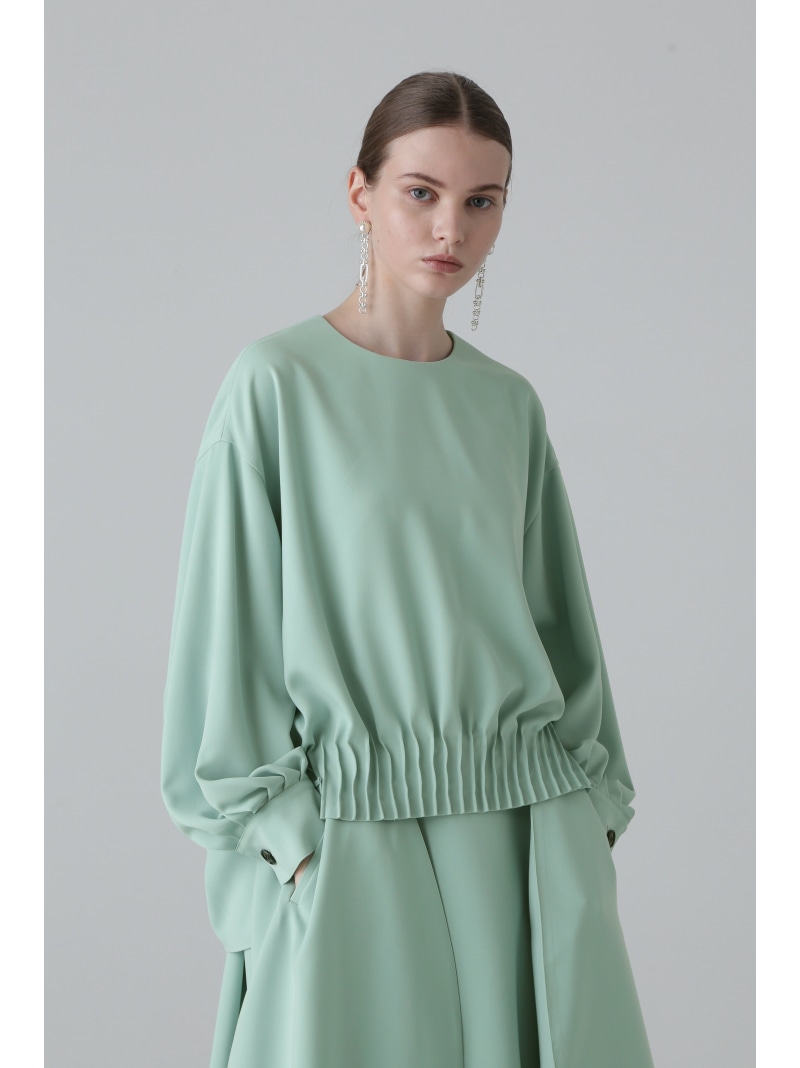 ◆ドライミドルジョーゼットブラウス ADORE アドーア トップス シャツ・ブラウス ブラック グリーン【送料無料】[ Fashion]｜ADORE （アドーア）