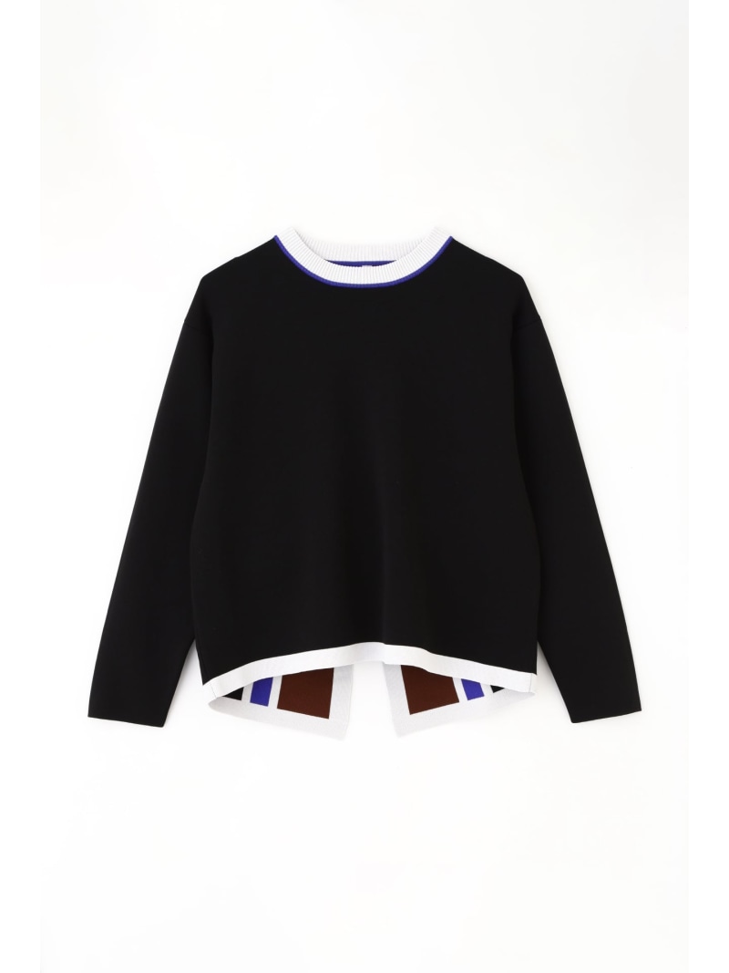 美品✨️アドーアドライストレッチフリルヘムトップスニット黒M
